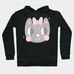 Cute Kitty Face Design Hoodie